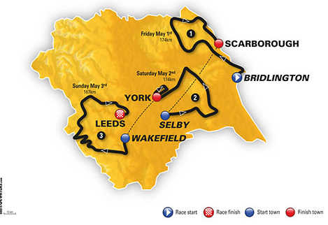 Tour of Yorkshire map